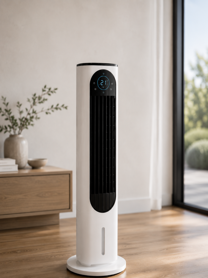Coldest Breeze™ Signature — Rafraîchisseur sur Pied · HEPA + Ioniseur · 45 m²